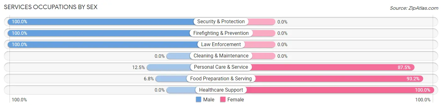 Services Occupations by Sex in Howard City