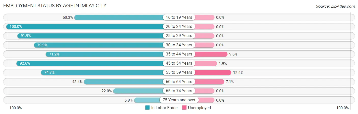 Employment Status by Age in Imlay City