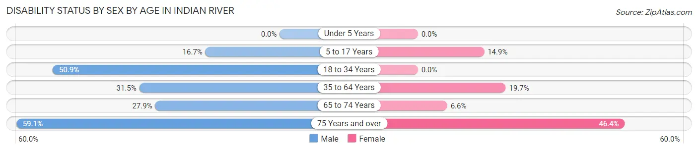 Disability Status by Sex by Age in Indian River
