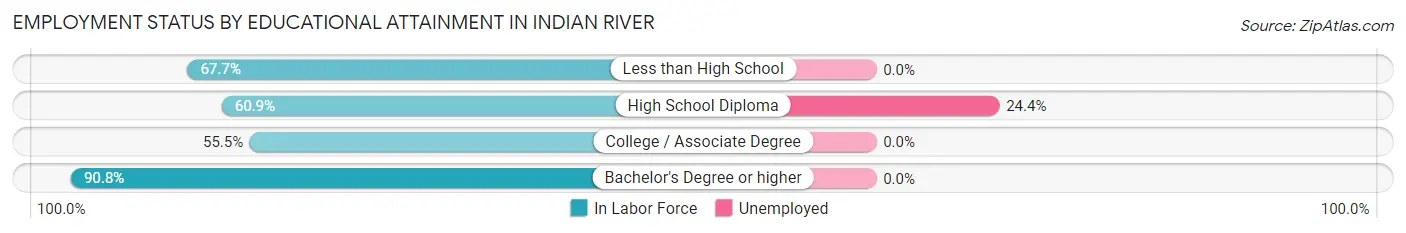 Employment Status by Educational Attainment in Indian River
