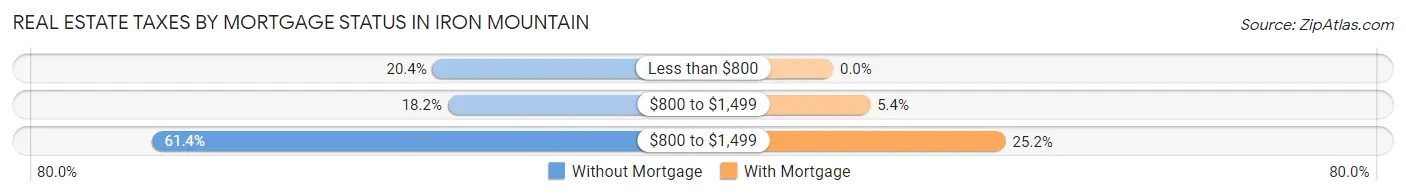 Real Estate Taxes by Mortgage Status in Iron Mountain