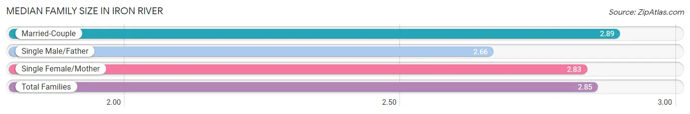 Median Family Size in Iron River