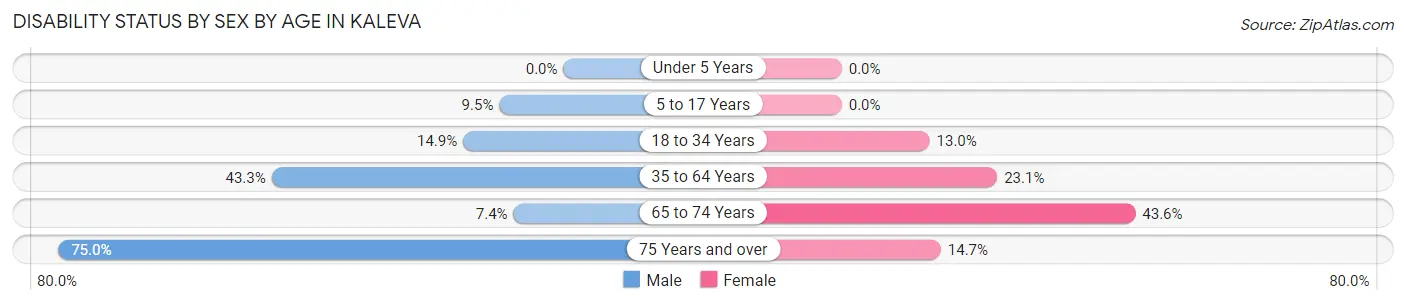 Disability Status by Sex by Age in Kaleva
