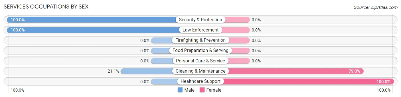 Services Occupations by Sex in Kaleva