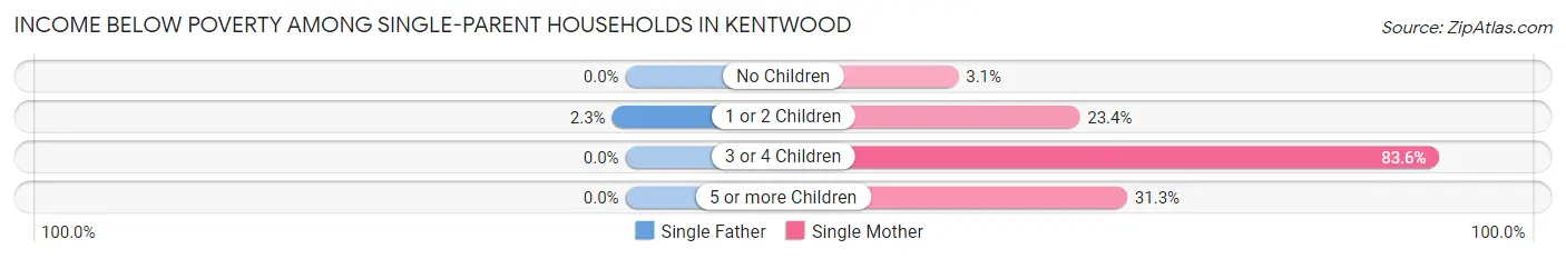 Income Below Poverty Among Single-Parent Households in Kentwood