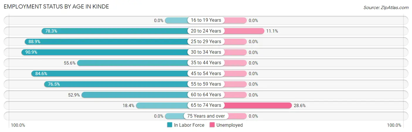 Employment Status by Age in Kinde