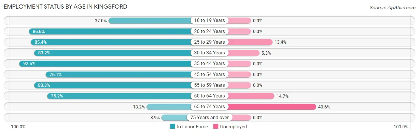 Employment Status by Age in Kingsford