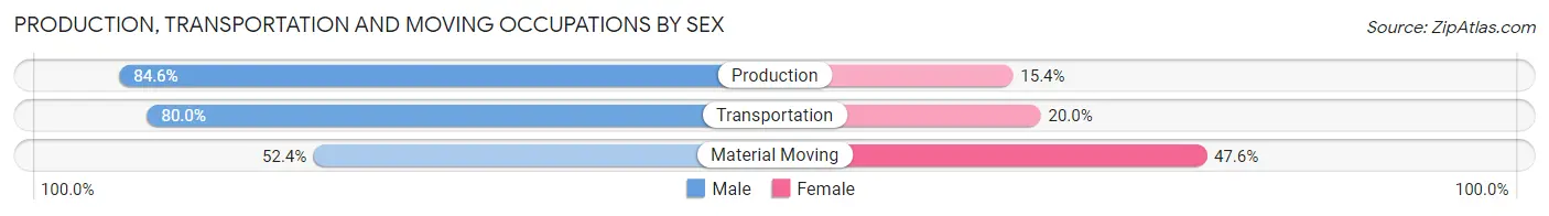 Production, Transportation and Moving Occupations by Sex in Laingsburg