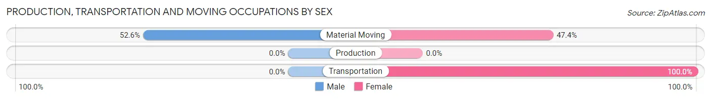 Production, Transportation and Moving Occupations by Sex in Lakeport