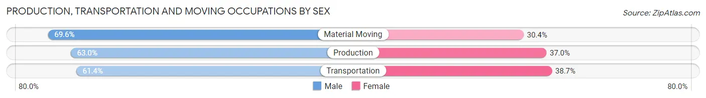 Production, Transportation and Moving Occupations by Sex in Lapeer