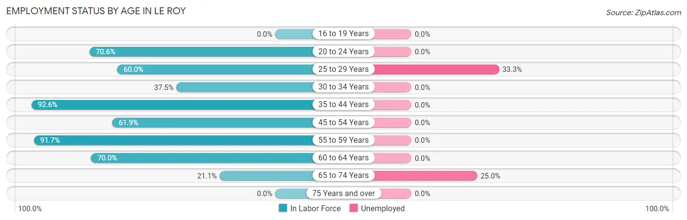 Employment Status by Age in Le Roy