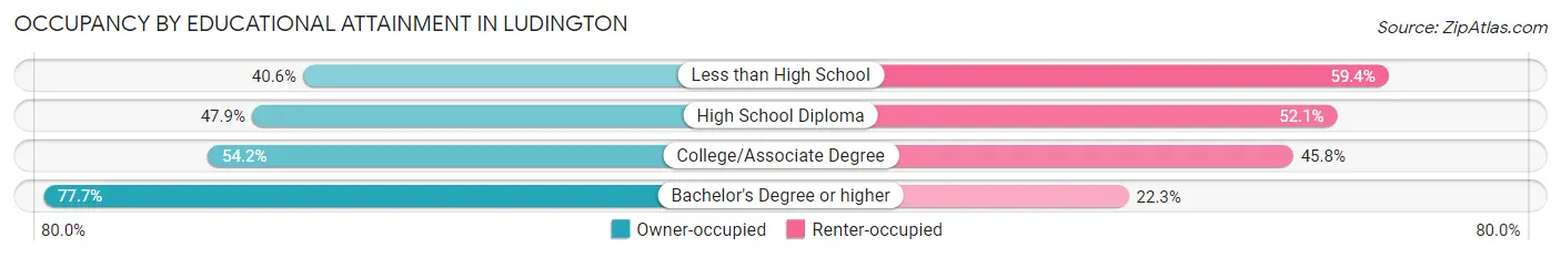 Occupancy by Educational Attainment in Ludington