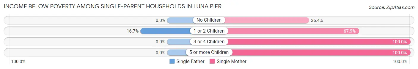 Income Below Poverty Among Single-Parent Households in Luna Pier