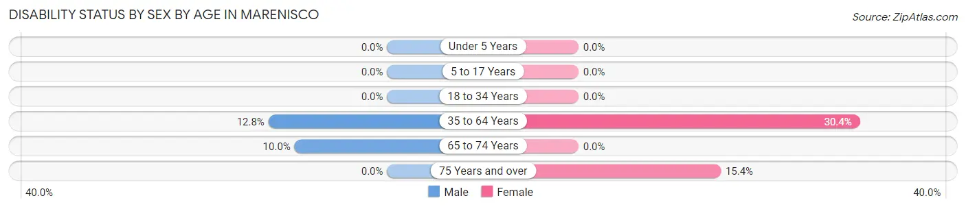 Disability Status by Sex by Age in Marenisco