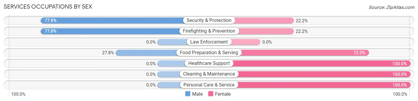 Services Occupations by Sex in Marion