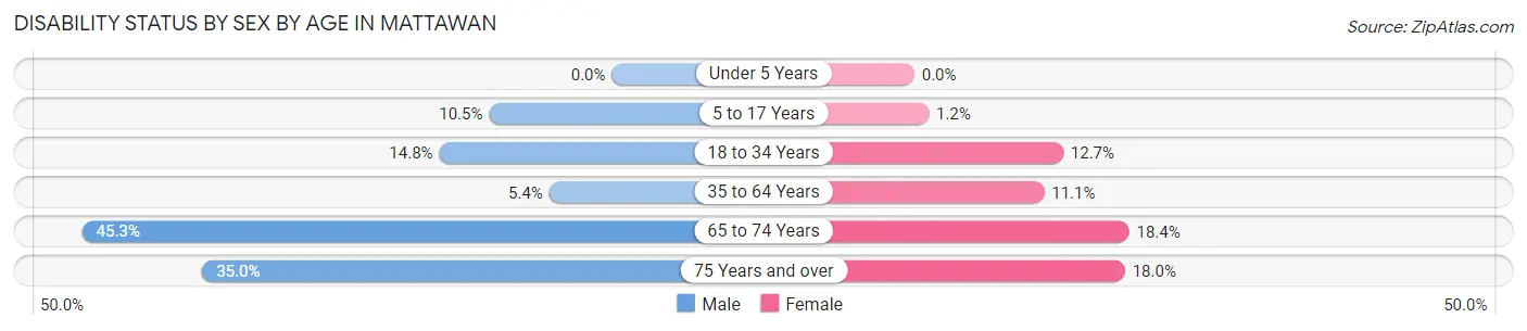 Disability Status by Sex by Age in Mattawan