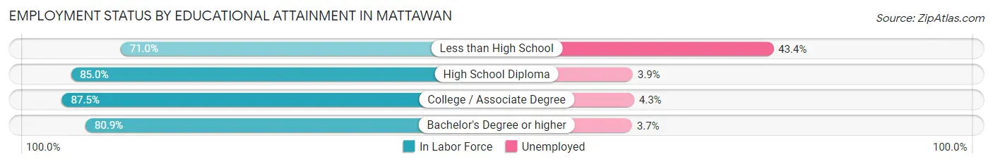 Employment Status by Educational Attainment in Mattawan