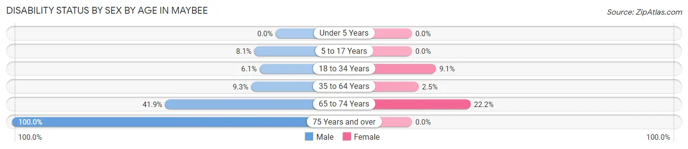 Disability Status by Sex by Age in Maybee