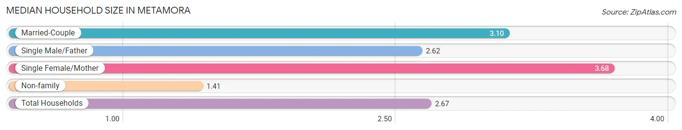 Median Household Size in Metamora