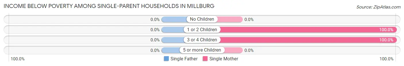 Income Below Poverty Among Single-Parent Households in Millburg