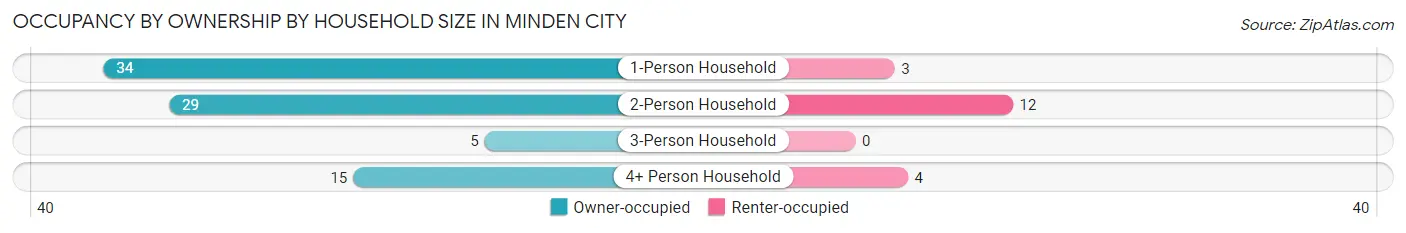 Occupancy by Ownership by Household Size in Minden City