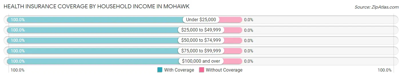 Health Insurance Coverage by Household Income in Mohawk