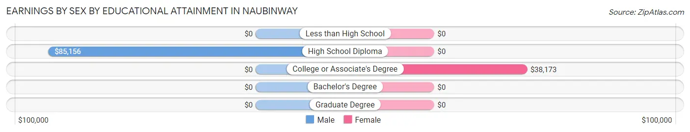 Earnings by Sex by Educational Attainment in Naubinway