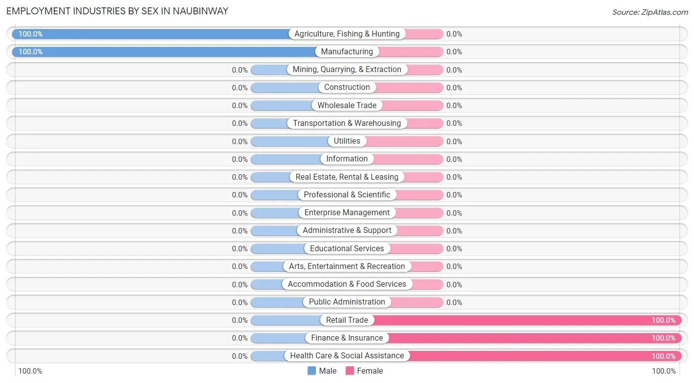 Employment Industries by Sex in Naubinway