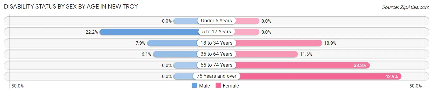 Disability Status by Sex by Age in New Troy