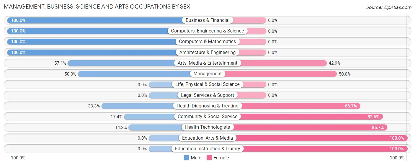 Management, Business, Science and Arts Occupations by Sex in Northport