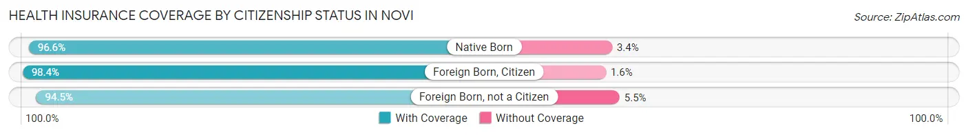 Health Insurance Coverage by Citizenship Status in Novi