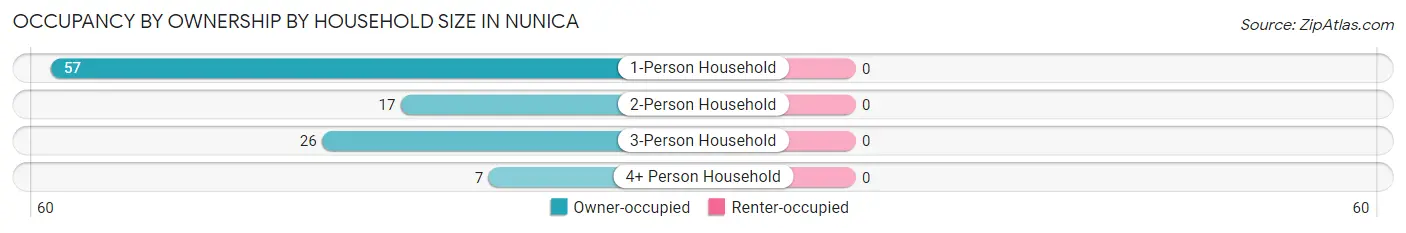Occupancy by Ownership by Household Size in Nunica