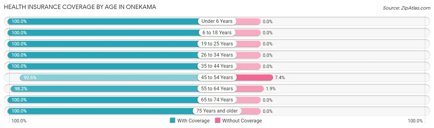 Health Insurance Coverage by Age in Onekama
