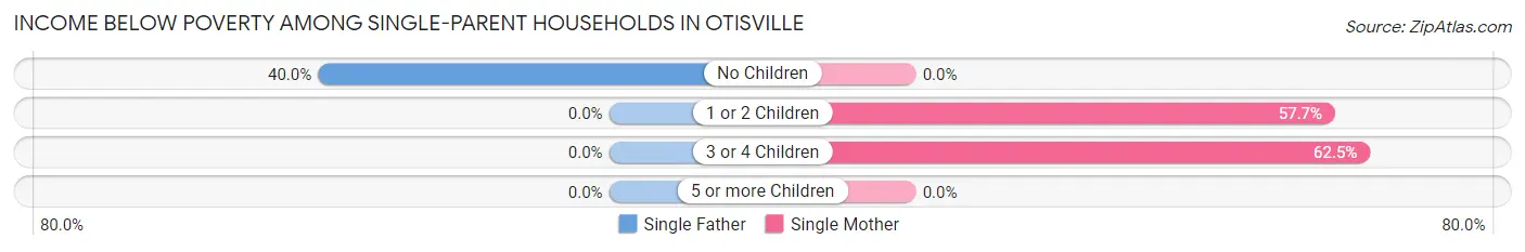 Income Below Poverty Among Single-Parent Households in Otisville