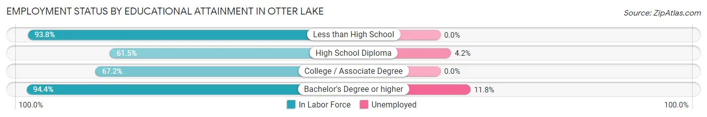 Employment Status by Educational Attainment in Otter Lake