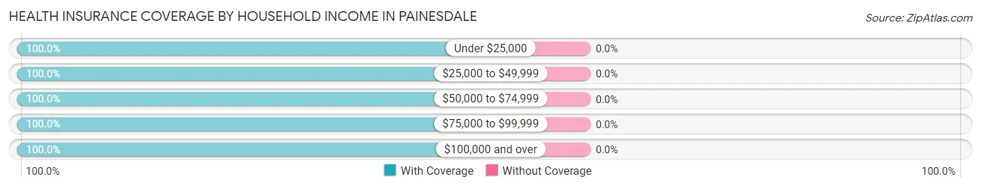 Health Insurance Coverage by Household Income in Painesdale