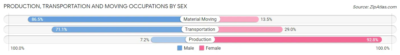 Production, Transportation and Moving Occupations by Sex in Paw Paw