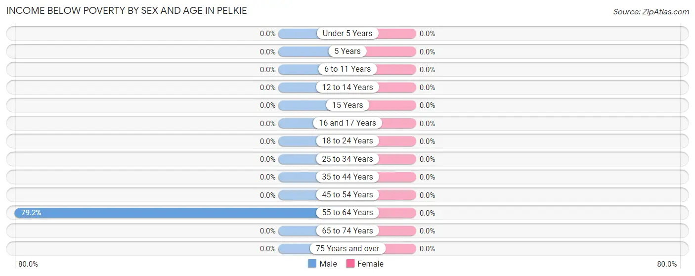 Income Below Poverty by Sex and Age in Pelkie