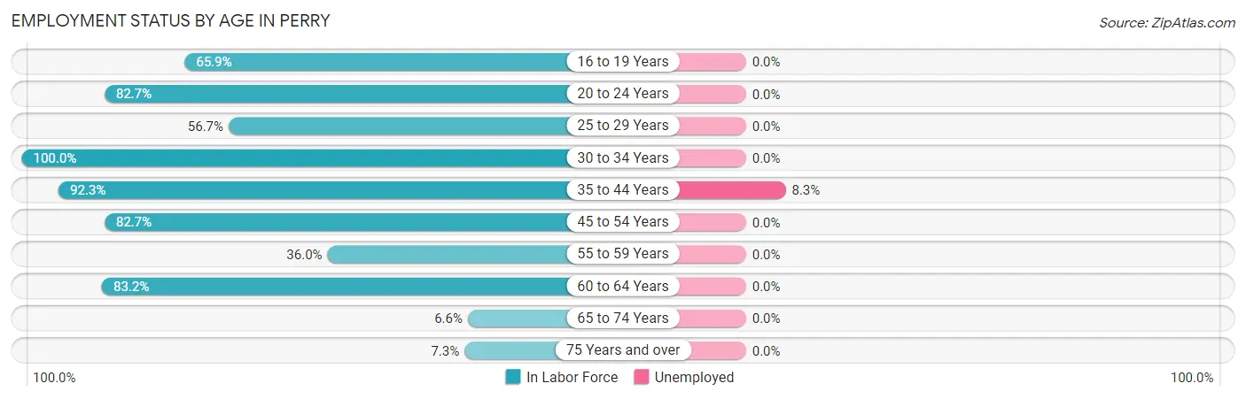 Employment Status by Age in Perry
