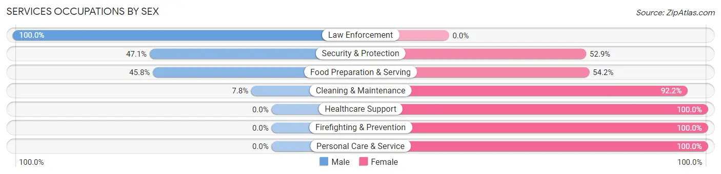 Services Occupations by Sex in Perry