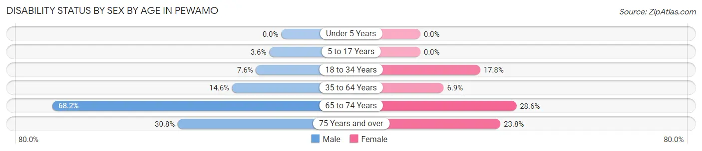 Disability Status by Sex by Age in Pewamo