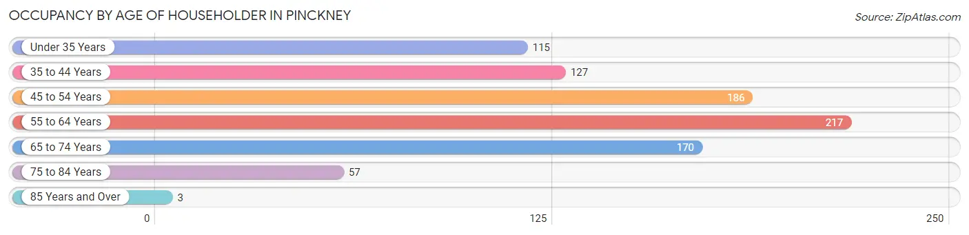 Occupancy by Age of Householder in Pinckney