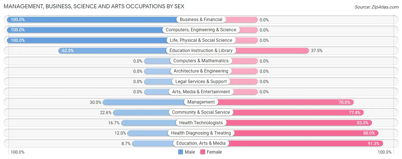Management, Business, Science and Arts Occupations by Sex in Pinconning