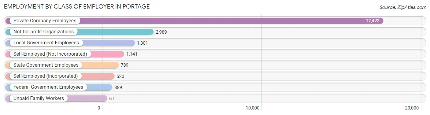 Employment by Class of Employer in Portage