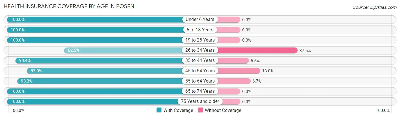 Health Insurance Coverage by Age in Posen