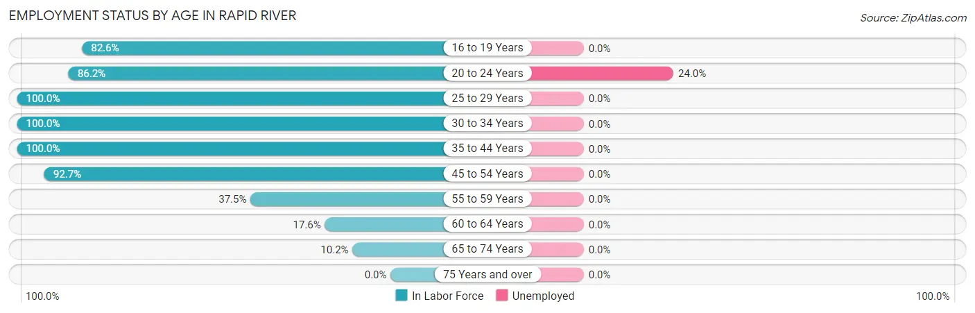 Employment Status by Age in Rapid River