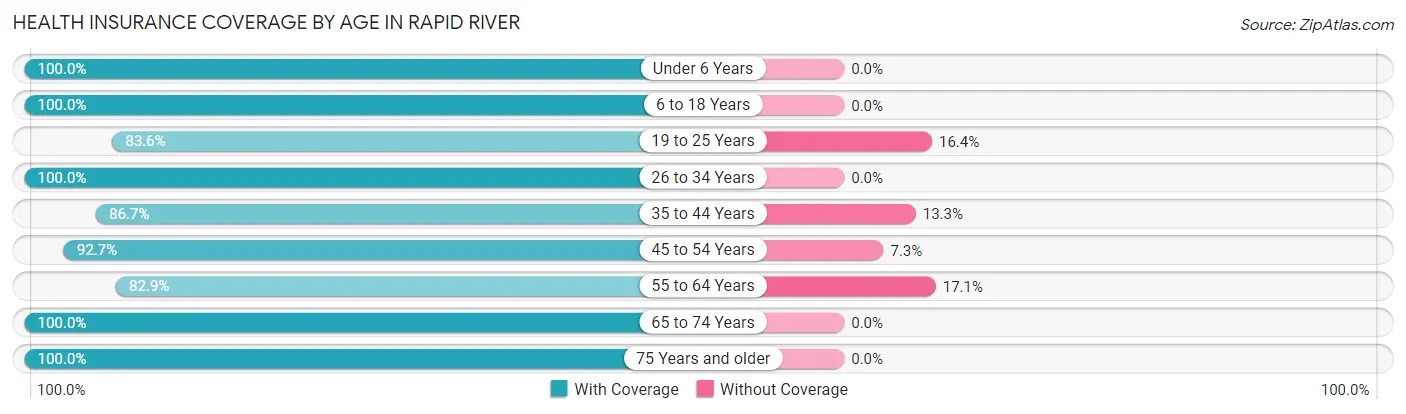 Health Insurance Coverage by Age in Rapid River