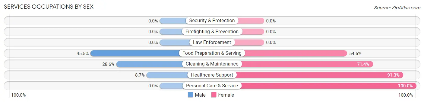 Services Occupations by Sex in Reading