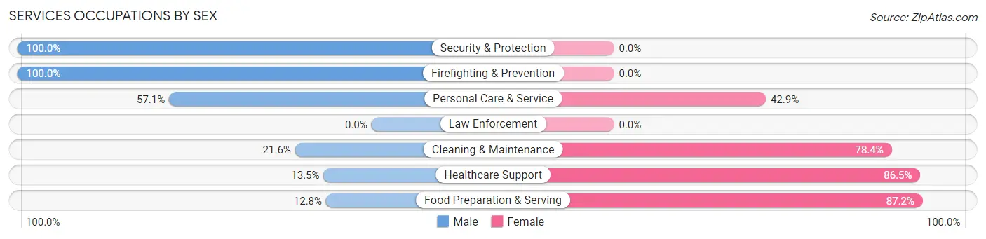 Services Occupations by Sex in Romeo