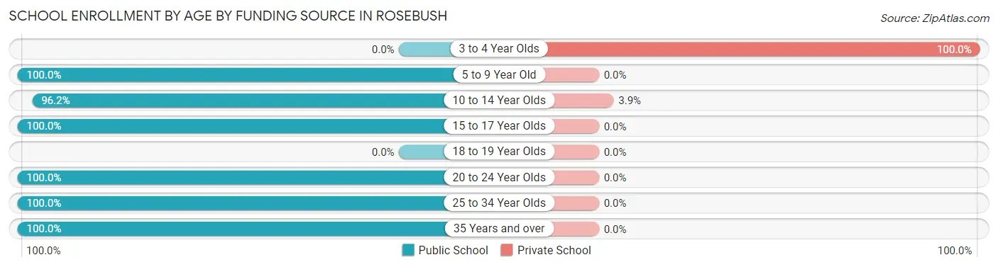 School Enrollment by Age by Funding Source in Rosebush
